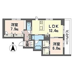 レフィシア 2LDKの間取図画像