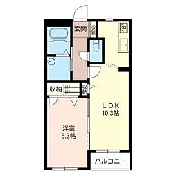 ソルクレスト 1LDKの間取図画像