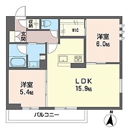 トルシーヌ下落合 3階2LDKの間取り