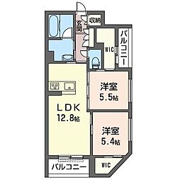 Vivaceさいたま新都心 2LDKの間取図画像