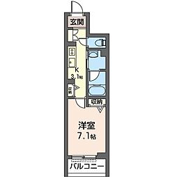 Vivaceさいたま新都心 1Kの間取図画像