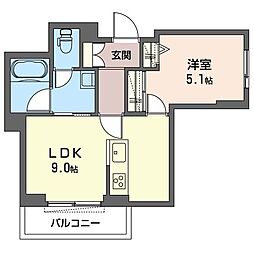 Legato 1LDKの間取図画像