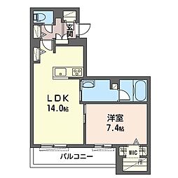 トリルーチェ桜木町 1LDKの間取図画像