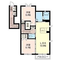 シャーメゾン吉沢 2LDKの間取図画像