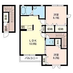 ラフィネ・K 2LDKの間取図画像