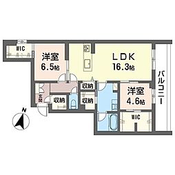 スターヴィレッジ 1階2LDKの間取り