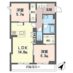 アピオン 2LDKの間取図画像
