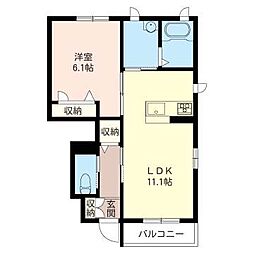 フェニックス東川口 1LDKの間取図画像