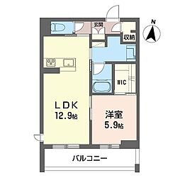 プレディーナ武蔵浦和 1LDKの間取図画像