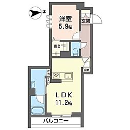 アーヴェル 1LDKの間取図画像