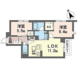 Alivio西船橋 2LDKの間取図画像