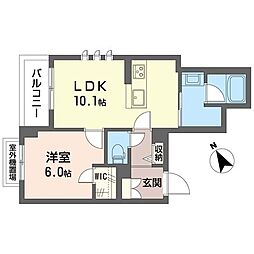 Alivio西船橋 1LDKの間取図画像