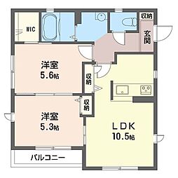 シャルム・M 2LDKの間取図画像