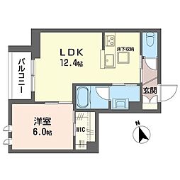 グレースコート柏 1LDKの間取図画像