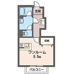 ドミールシャルマン ワンルームの間取図画像