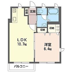プランドール小机 1LDKの間取図画像