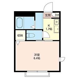 パティエンス・オークラ 1Kの間取図画像