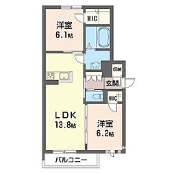 プラムガーデン 2LDKの間取図画像