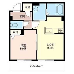 SUNBEREO大倉山 1LDKの間取図画像