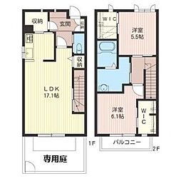 ル・ソレイユA 2LDKの間取図画像