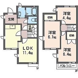 アクティブFOUR 3LDKの間取図画像