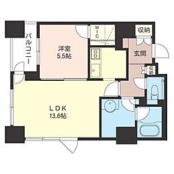 プライムメゾン南2条 1LDKの間取図画像
