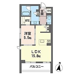 ヴォーヌング白金 1LDKの間取図画像