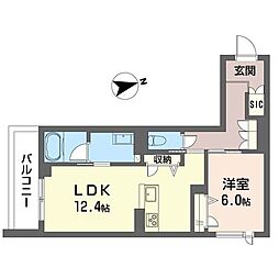 カ・ピリナ柏 1LDKの間取図画像