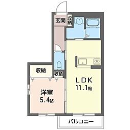 シャーメゾン柏1 1LDKの間取図画像