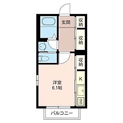 メゾンシエル ワンルームの間取図画像