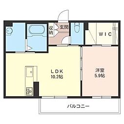 マルベリーヒルA 1LDKの間取図画像