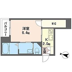 ジェット・サオ 1階1Kの間取り