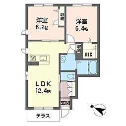 オリーヴェ 2LDKの間取図画像