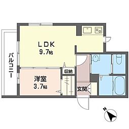 グリーンアーバン 1LDKの間取図画像