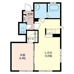 フォレステージュB 1LDKの間取図画像