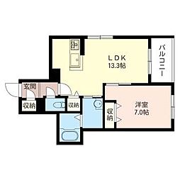 HABITATION 1LDKの間取図画像