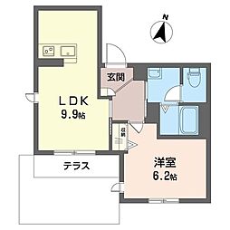 スリーウッズ 1LDKの間取図画像