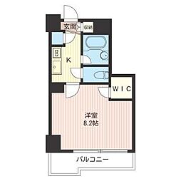 エスティメゾン川崎2 1Kの間取図画像