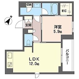 ラグーン 1LDKの間取図画像