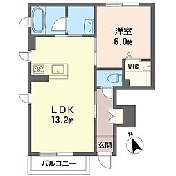 シャーメゾンフルール 1LDKの間取図画像