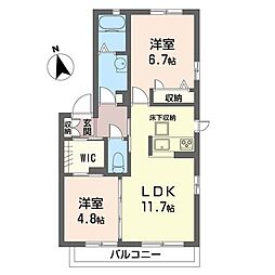 マレージュ 2LDKの間取図画像
