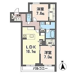 ココオレンヂ 2LDKの間取図画像