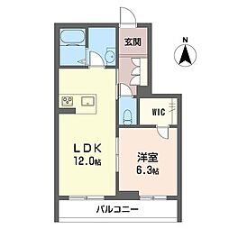 シャインホープ 1LDKの間取図画像