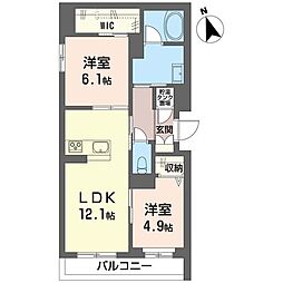 セドール フォルテ 2LDKの間取図画像