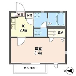 ディアスナンブ 1Kの間取図画像
