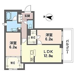 ルトリコ浦和 II 2LDKの間取図画像