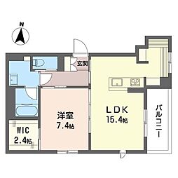 ソアーヴェ 1階1LDKの間取り