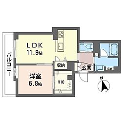 アルバハウス 1階1LDKの間取り