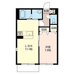 GranRiviere 1LDKの間取図画像