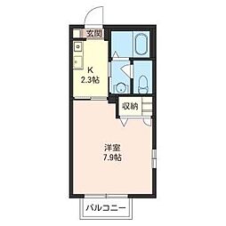 ゲートウェイ 1Kの間取図画像